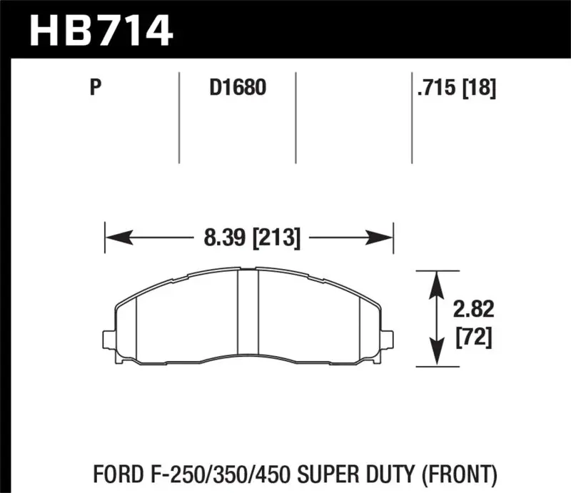 HAWK HAWKHB714Y.715 15-17 Ford F-250/350 LTS Street Front Brake Pads