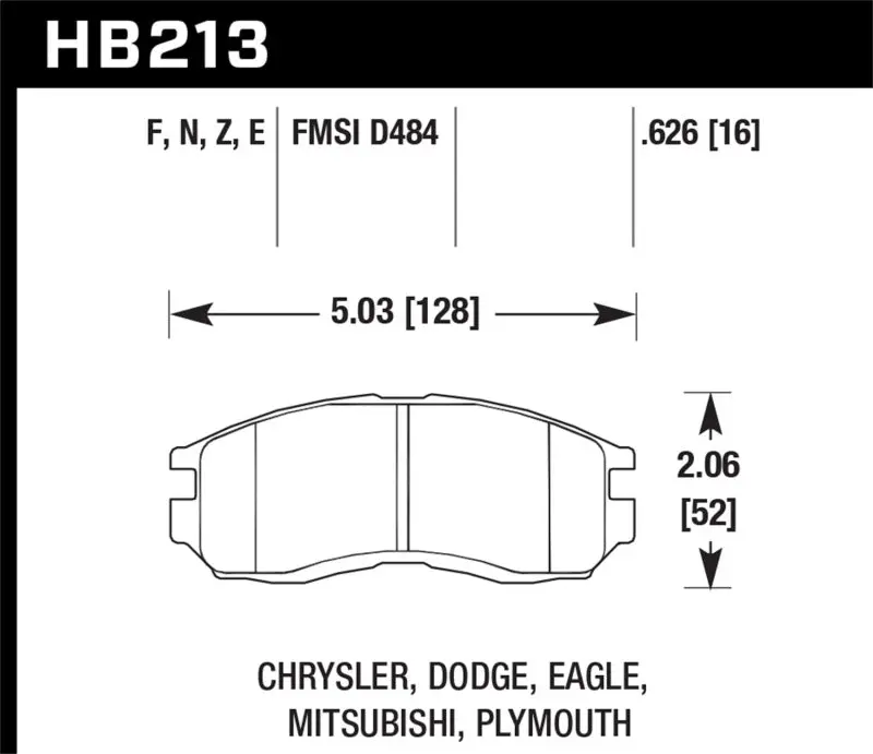 HAWK HAWKHB213F.626 1st Gen DSM HPS Street Front Brake Pads №1