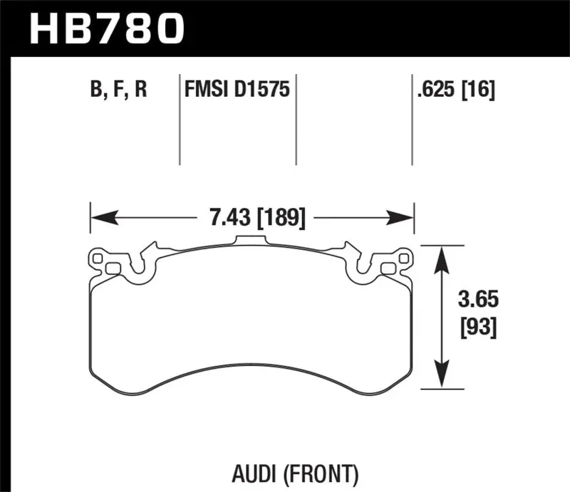 HAWK HAWKHB780B.625 2016 Audi A8 Front High Performance Brake Pads