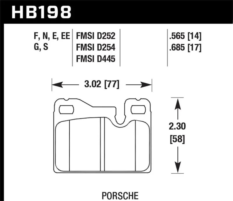 HAWK HAWKHB198E.685 77-88 Porsche 924 / 78-85 & 92-95 928 / 83-91 944 Blue 9012 Race Rear Brake Pads