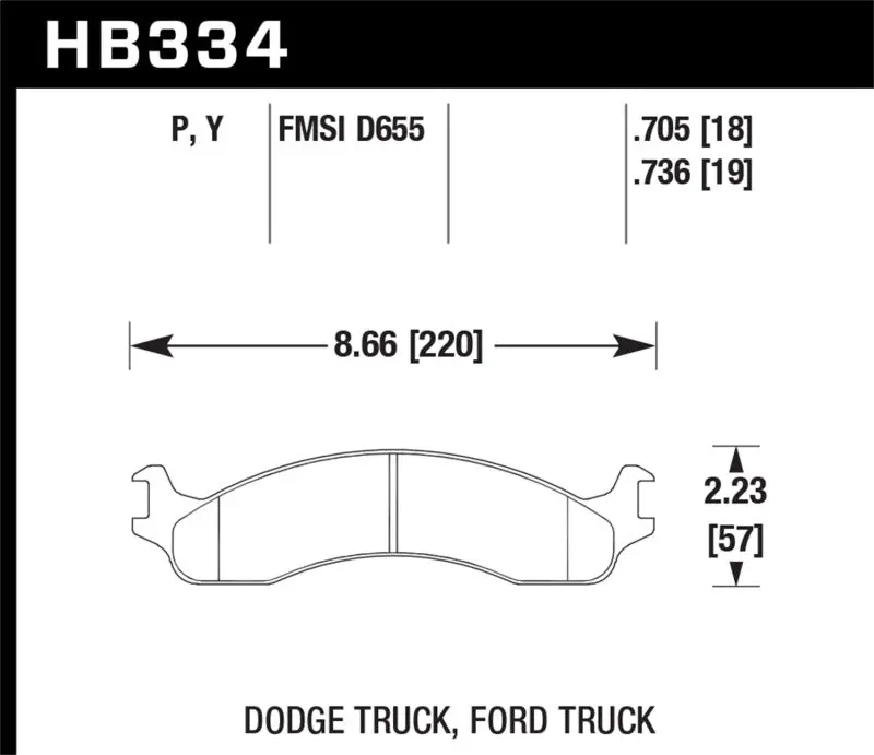 HAWK HAWKHB334P.736 99 Ford E-250 Super Duty Front Brake Pads