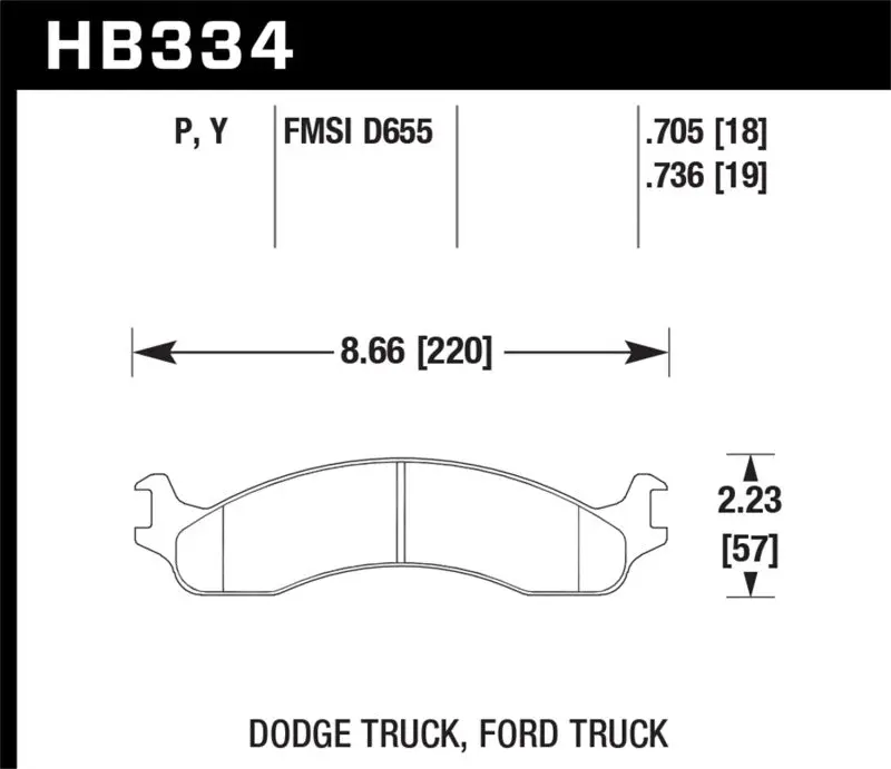 HAWK HAWKHB334P.736 99 Ford E-250 Super Duty Front Brake Pads №2