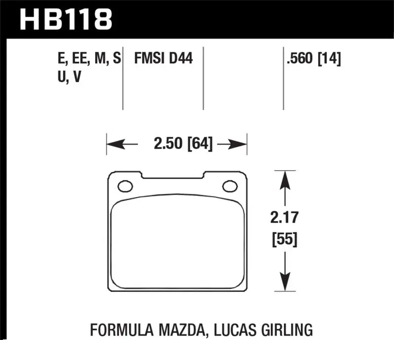 HAWK HAWKHB118E.560 Alcon 4R-Type / Alcon R-Type (Short Profile) Blue 9012 Race Brake Pads №1