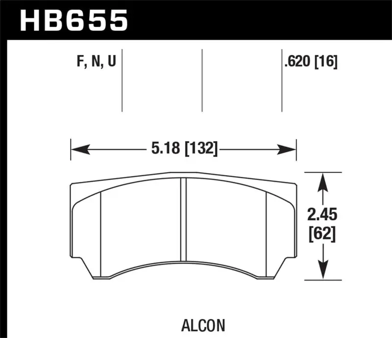 HAWK HAWKHB655F.620 Alcon Street HPS Brake Pads №2