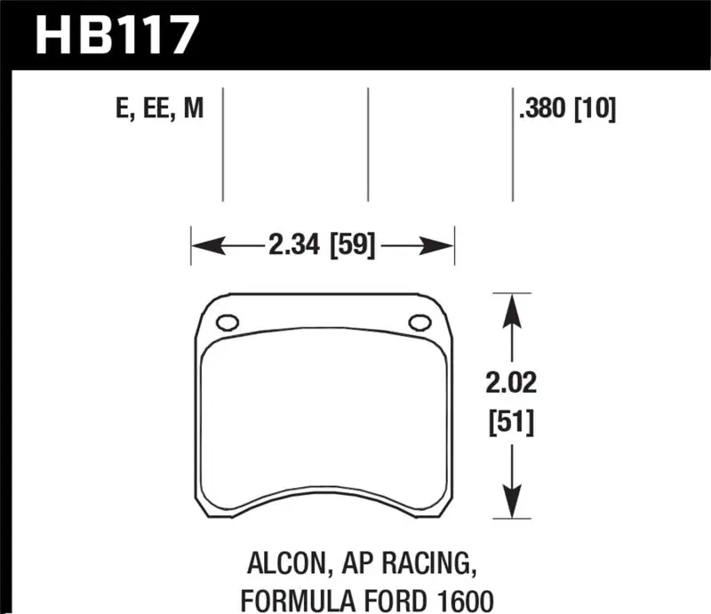 HAWK HAWKHB117E.380 AP Racing CP3696 Blue 9012 Race Brake Pads