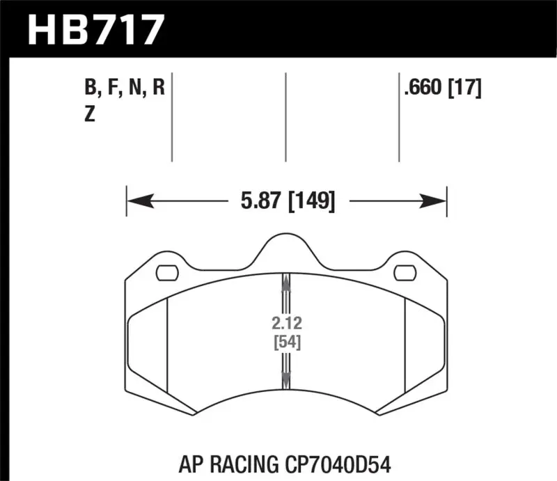 HAWK HAWKHB717B.660 AP Racing CP7040D54 HPS 5.0 Brake Pads №1