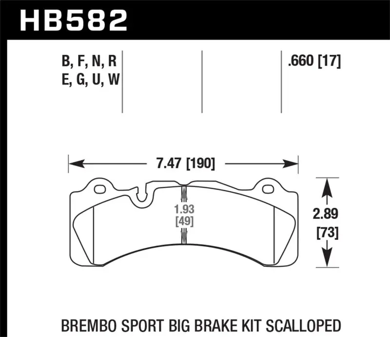 HAWK HAWKHB582B.660 Brembo Caliper HPS 5.0 Performance Street Brake Pads №2