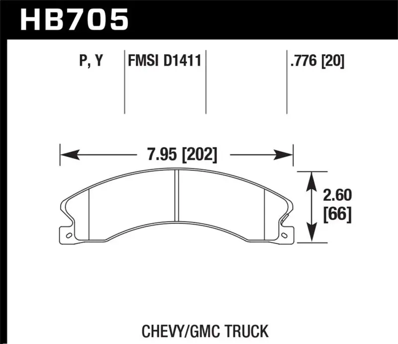 HAWK HAWKHB705Y.776 Chevy/GMC Express/Silverado/Savana/Sierra 15/25/35/4500 SuperDuty Rear LTS Brake Pads №1