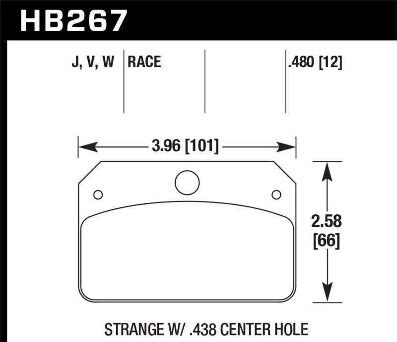 HAWK HAWKHB267J.480 DR-97 Brake Pads For Strange W/ 0.438in Center Hole №1