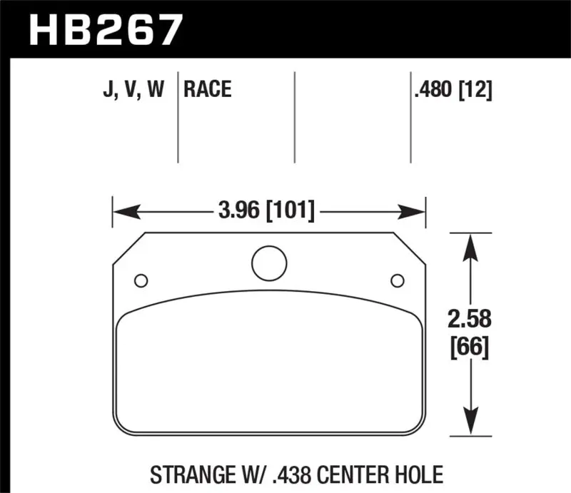 HAWK HAWKHB267J.480 DR-97 Brake Pads For Strange W/ 0.438in Center Hole №3