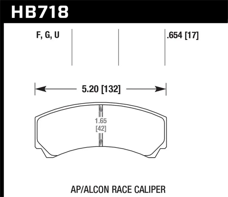 HAWK HAWKHB718G.654 DTC-60 AP Racing/Alcon HB110 W/42mm Rad Depth Racing Brake Pads №1