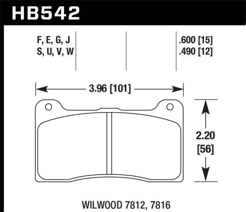 HAWK HAWKHB542U.490 Ferro-Carbon Black Powder Coat DTC-70 Motorsports Brake Pads - 12.446mm Thickness №1