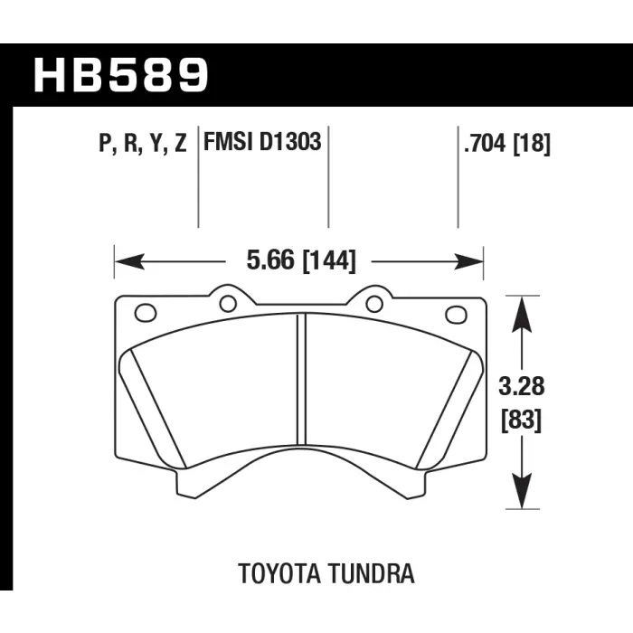 HAWK HB589Y.704 Тормозные колодки LTS передние для TOYOTA LC200 / SEQUOIA / TUNDRA / LEXUS LX570