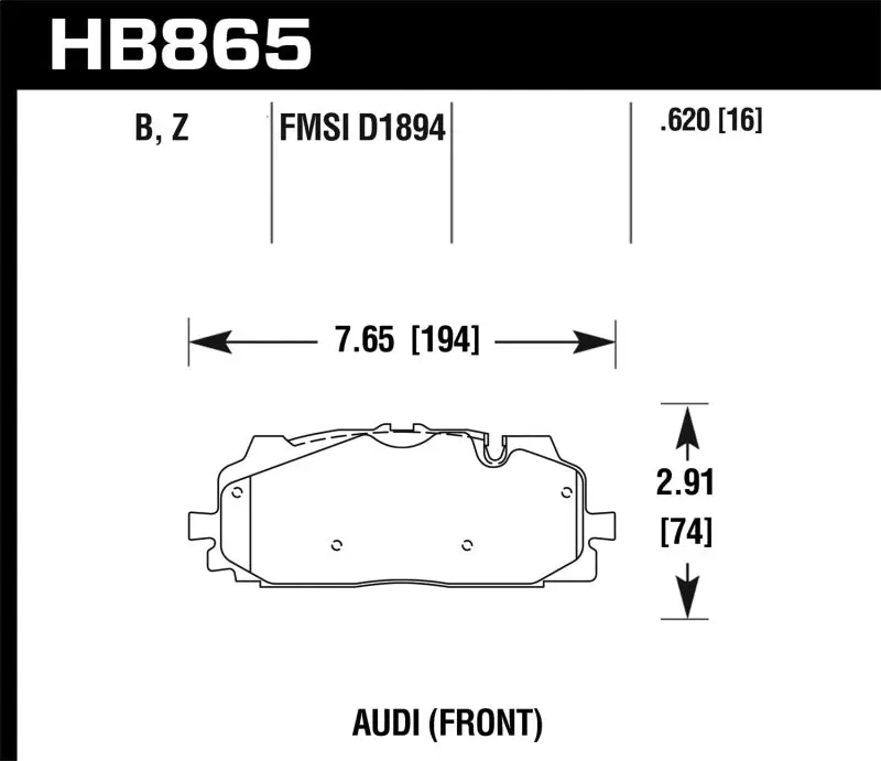 HAWK HB865Z.620 18-19 Audi S5 Performance Ceramic Street Front Brake Pads