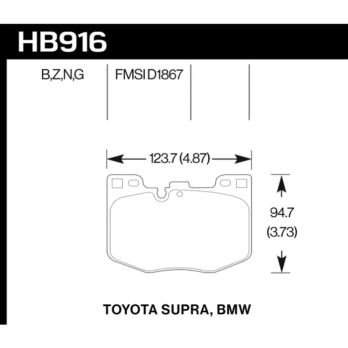HAWK HB916N. 740 Гальмівні колодки HP PLUS передні для TOYOTA Supra 19+ / 19-20 BMW Z4