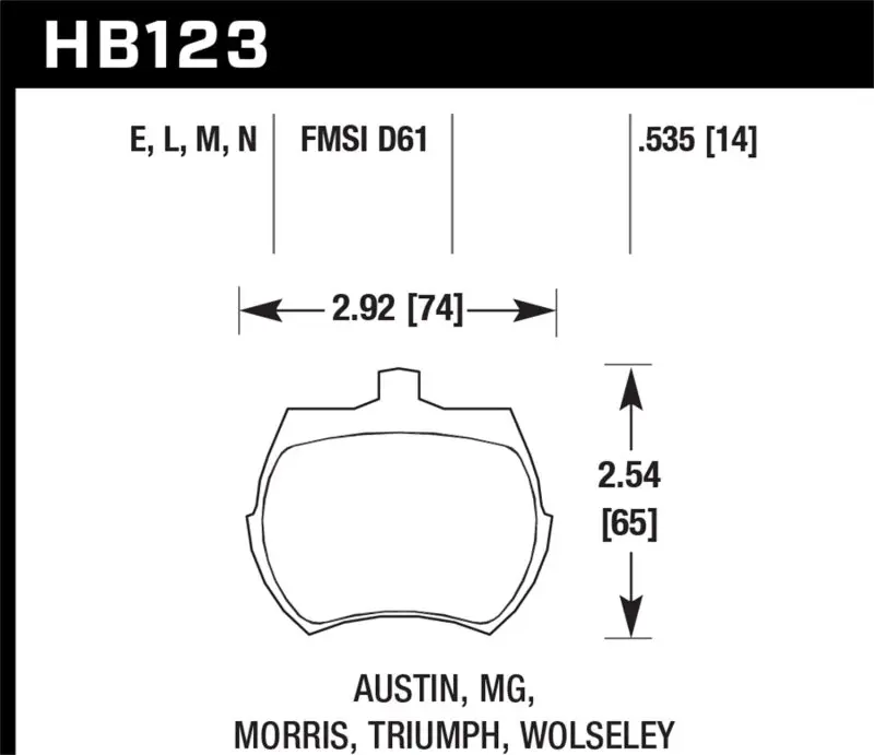 HAWK HAWKHB123N.535 HP+ Street Brake Pads