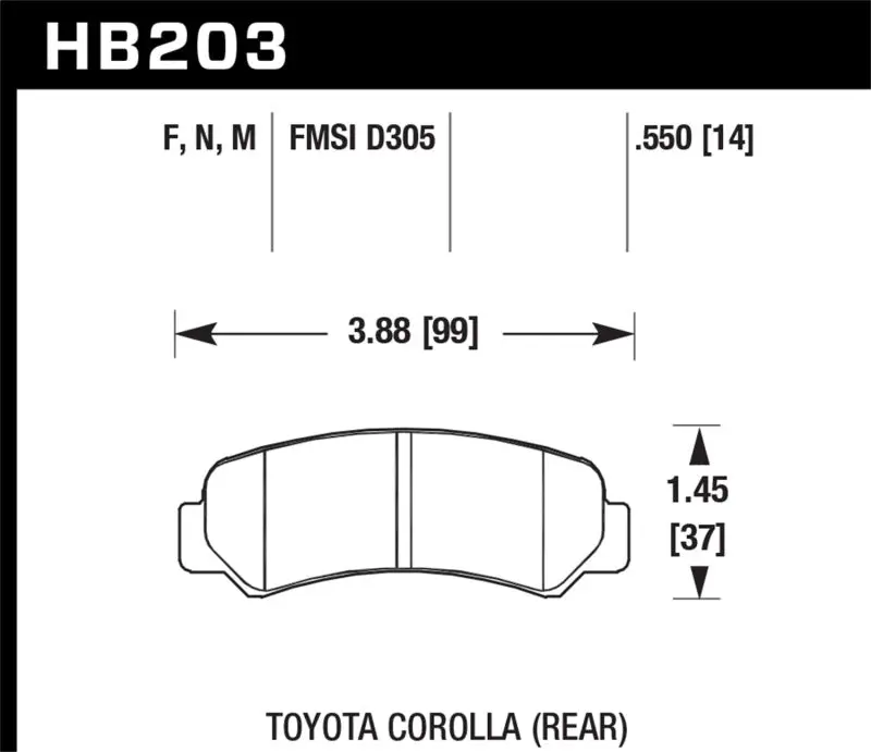 HAWK HAWKHB203N.550 HP+ Street Brake Pads №1