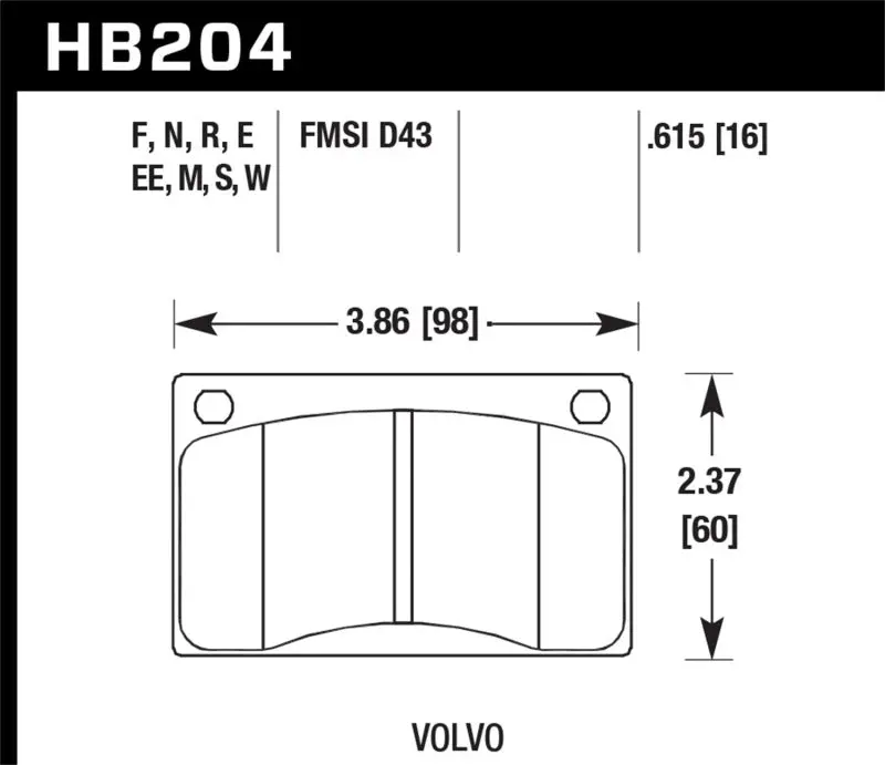 HAWK HAWKHB204N.615 HP+ Street Brake Pads