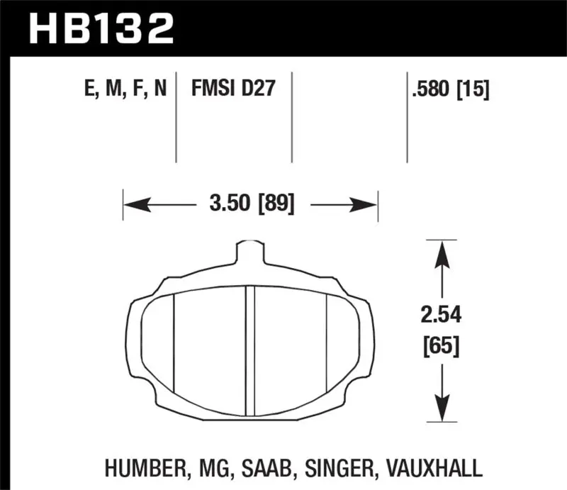 HAWK HAWKHB132N.580 HP+ Street Brake Pads