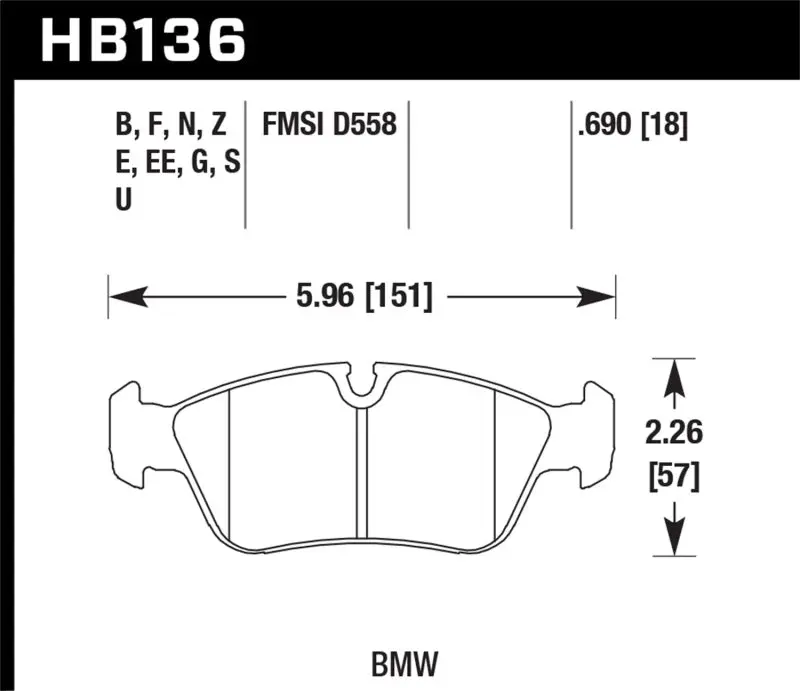 HAWK HAWKHB136N.690 HP+ Street Brake Pads