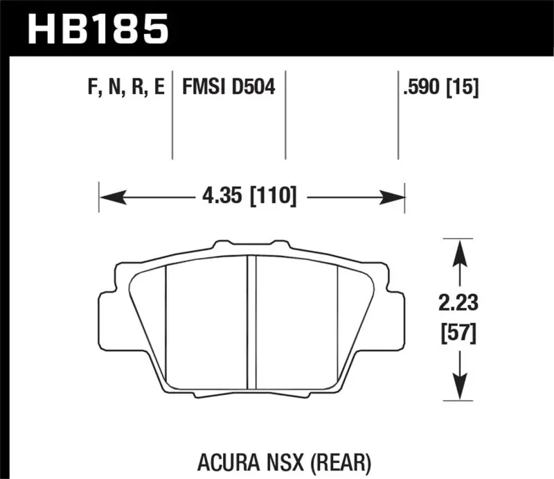 HAWK HAWKHB185N.590 HP+ Street Brake Pads №1