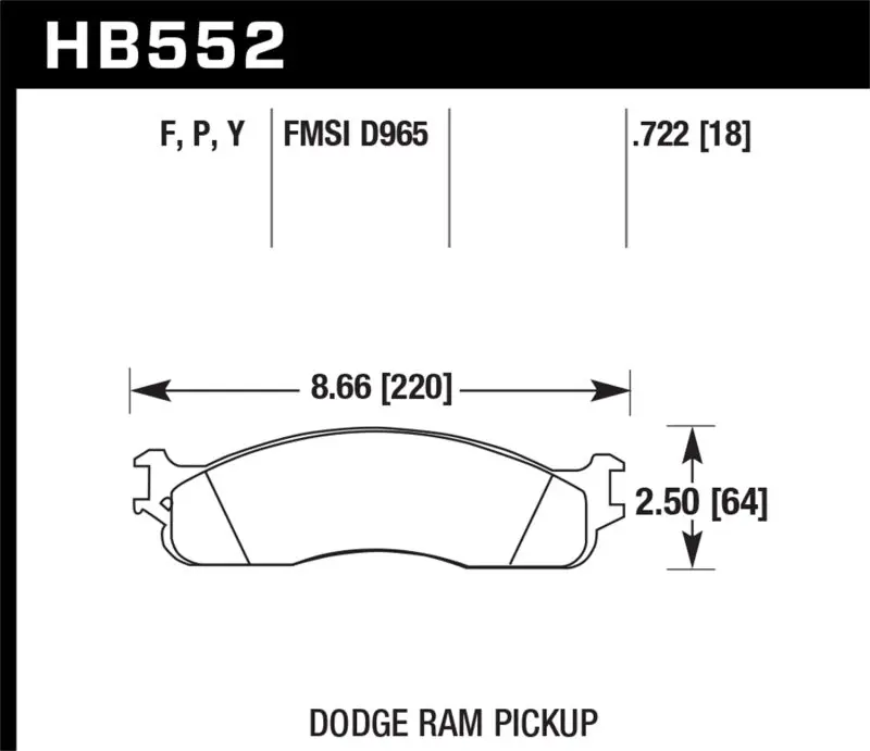 HAWK HAWKHB552F.722 HPS Street Brake Pads №1