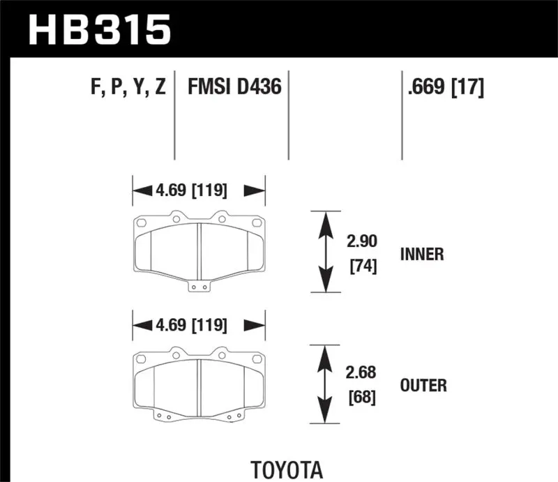 HAWK HAWKHB315F.669 HPS Street Brake Pads №2