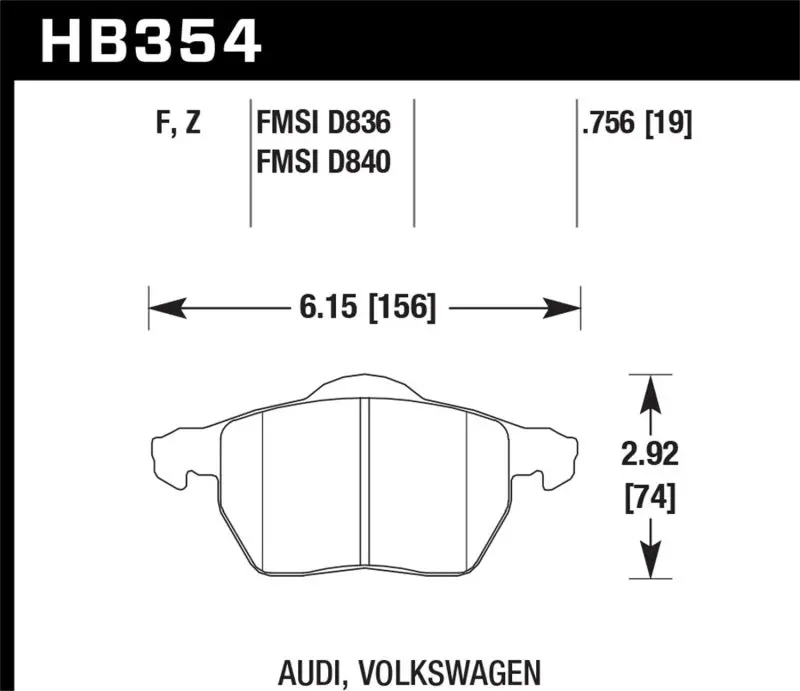 HAWK HAWKHB354F.756A HPS Street Brake Pads