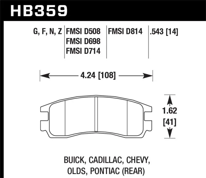 HAWK HAWKHB359F.543 HPS Street Brake Pads №1