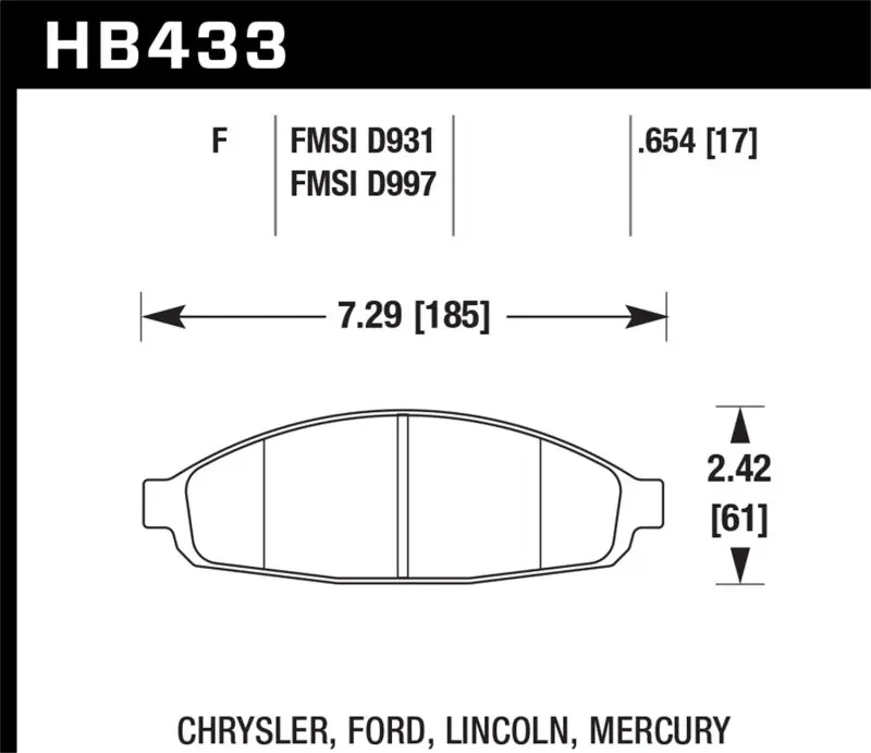 HAWK HAWKHB433F.654 HPS Street Brake Pads №2