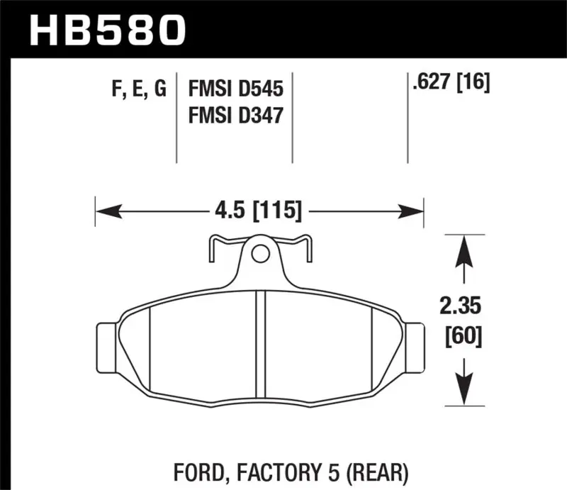 HAWK HAWKHB580F.627 HPS Street Brake Pads №1