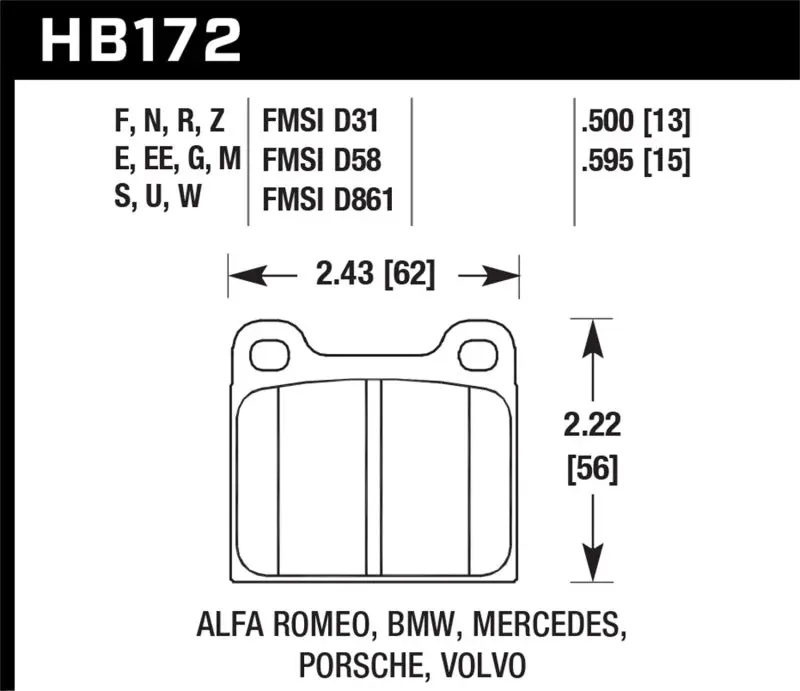 HAWK HAWKHB172F.595 HPS Street Brake Pads №1