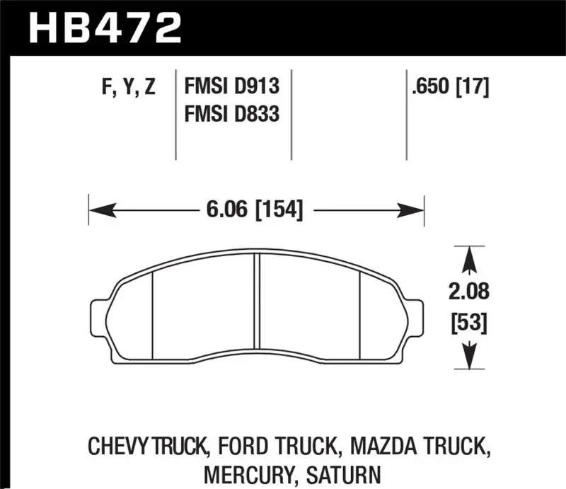 HAWK HAWKHB472Y.650 LTS Street Brake Pads №1