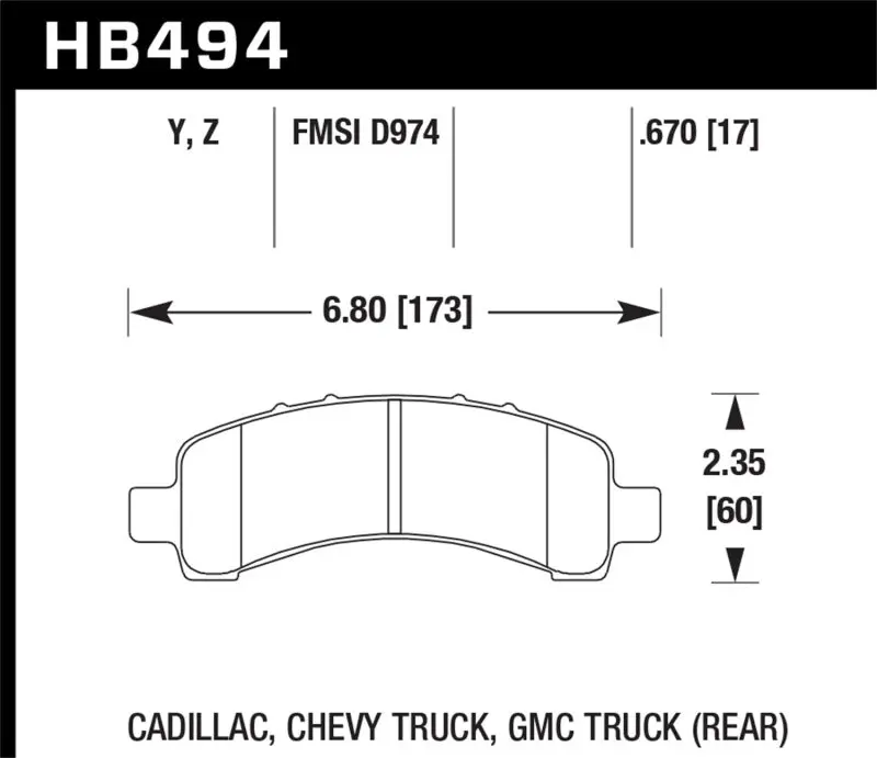 HAWK HAWKHB494Y.670 LTS Street Brake Pads