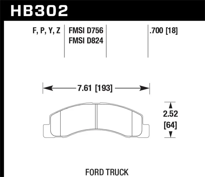 HAWK HAWKHB302Y.700 LTS Street Brake Pads