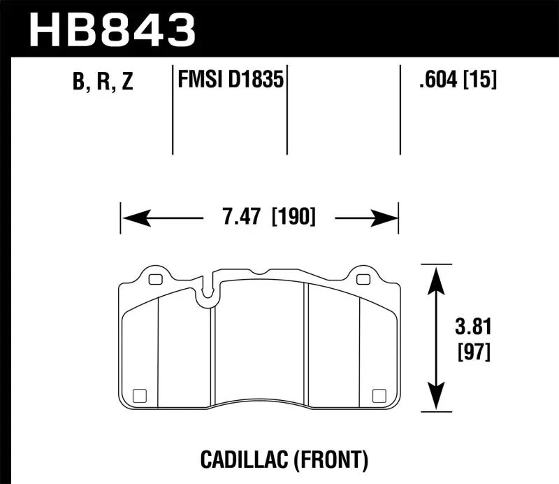 HAWK HAWKHB843Z.604 Performance Ceramic Brake Pads №2