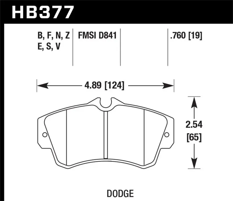 HAWK HAWKHB377N.760 SRT4 HP+ Street Front Brake Pads №1