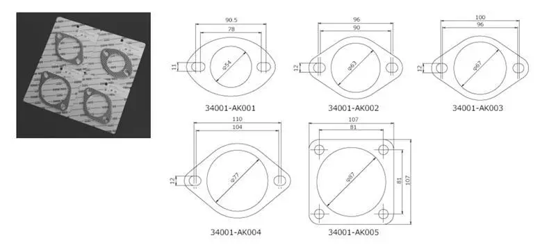 HKS HKS34001-AK003 Gasket 65mm Universal EX (2pcs)