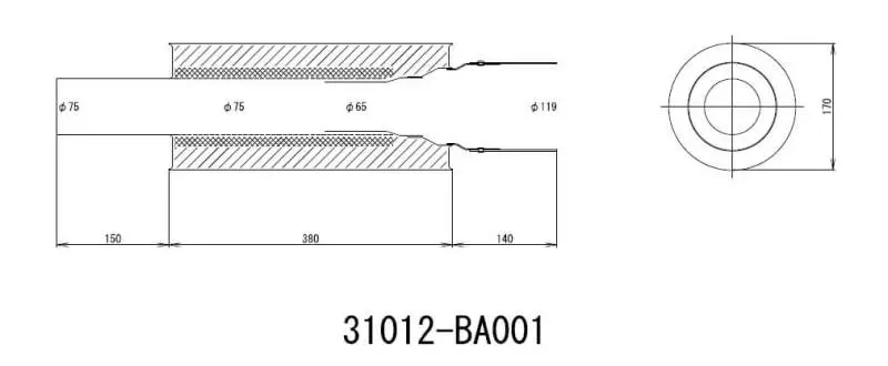 HKS HKS31012-BA001 Universal Carbon-Ti Cat-Back Exhaust - 170mm Shell/75mm Diameter №1