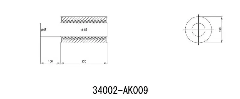 HKS HKS34002-AK009 UNIVERSAL EX H/M SUS 130-65 W/O Tail (MOQ: 8pcs) №1