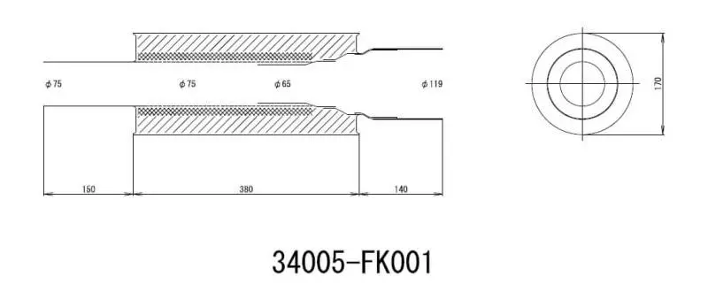 HKS HKS34005-FK001 Universal Stainless Hi Power 170mm Titanium Muffler №2