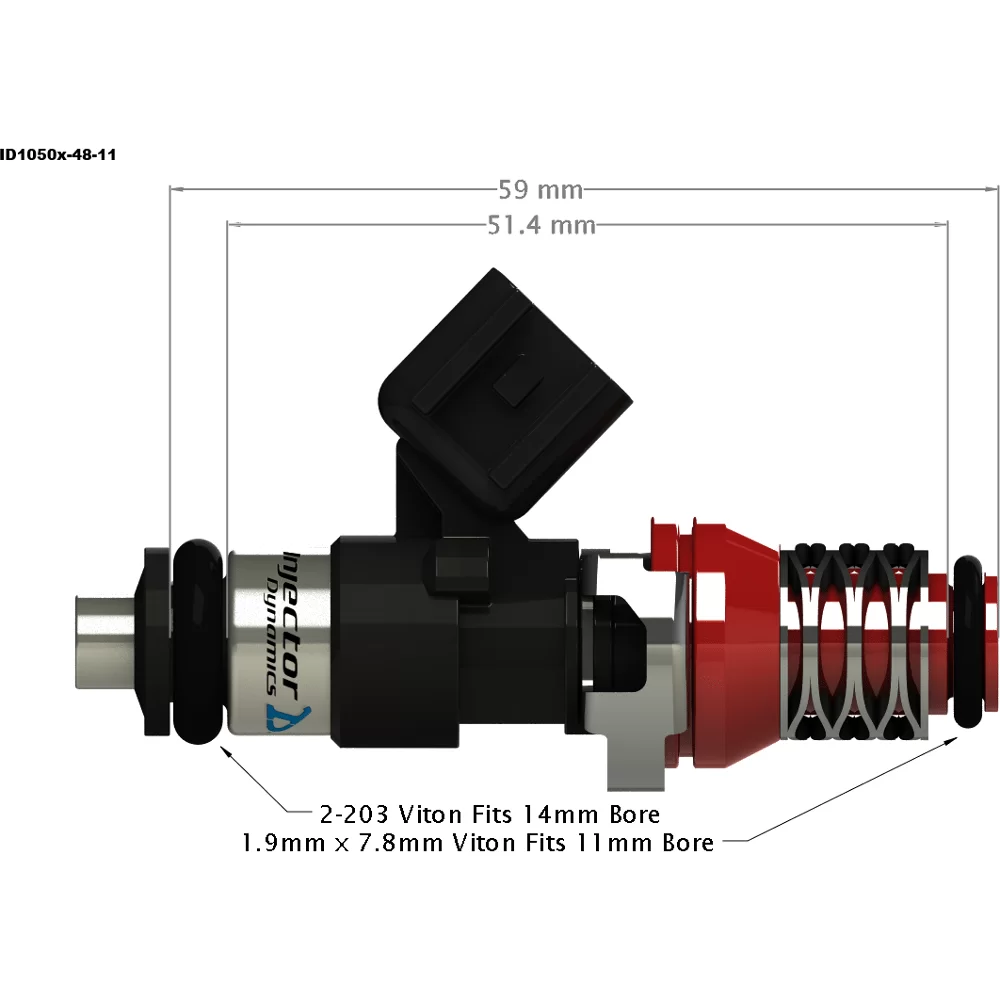 INJECTOR DYNAMICS 1050.48.11.WRX.4 Топливные форсунки ID1050x Subaru Impreza STI EJ205 EJ257 GDB GRB, комплект №4