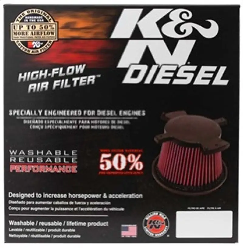 K&N KNNE-0776 03-05 Dodge Pick Up 5.9L-L6 Drop In Air Filter №4