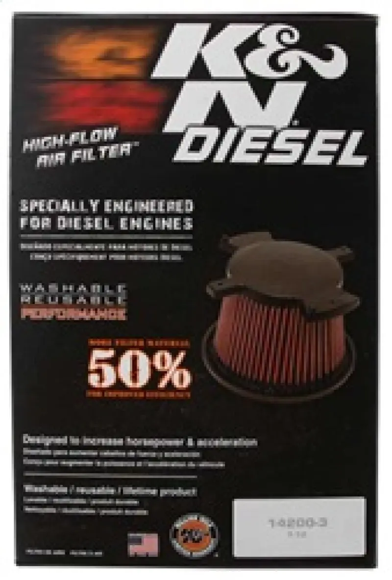 K&N KNNE-0776 03-05 Dodge Pick Up 5.9L-L6 Drop In Air Filter №7