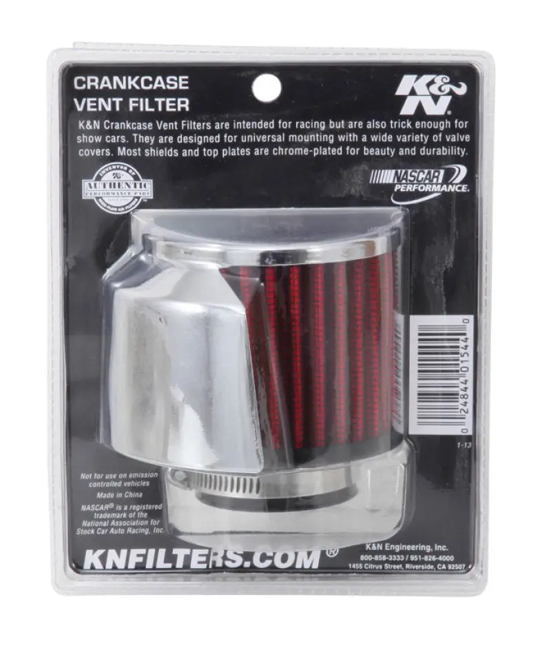 K&N KNN62-1514 1.5in Flange ID X 3in OD X 2.5in Height Clamp On Crankcase Vent Filter №10