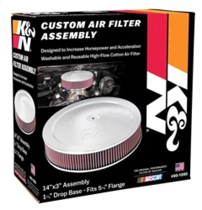 K&N KNN60-1280 14in Red Custom Air Cleaner Assembly - 5.125in ID X 14in OD X 2.75in H X 1.25in Drop Base №6