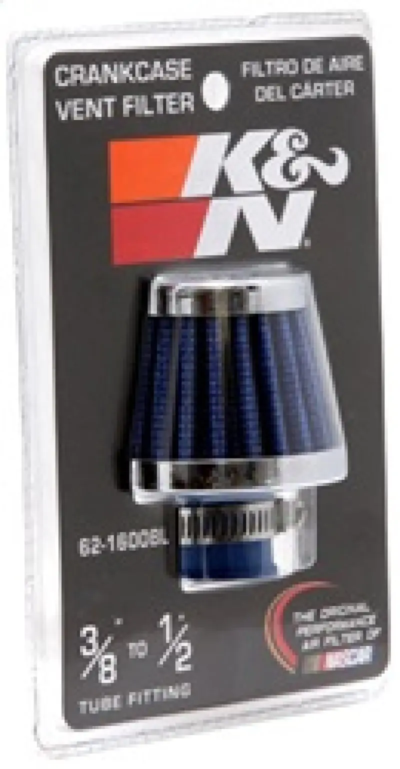 K&N KNN62-1600BL 2in Base OD X .375in Flange ID X 1.75in H Rubber Base Crankcase Vent Filter - Blue №14