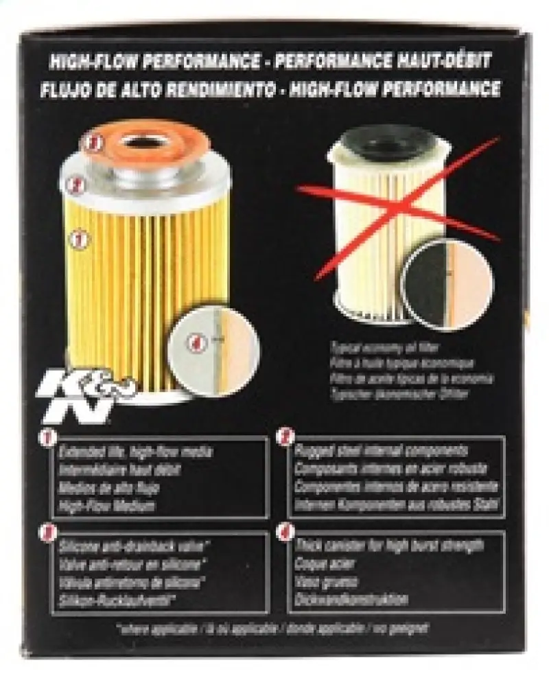 K&N KNNHP-1017 3.74inch / 2.98 OD Performance Gold Oil Filter №12