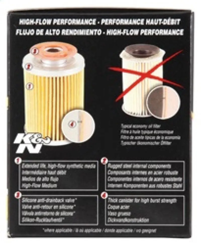 K&N KNNHP-1001 Chevy / Pontiac / GMC / Buick Performance Gold Oil Filter №9