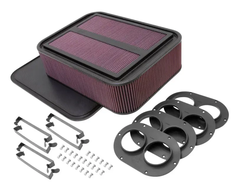 K&N KNN100-8593 Custom Racing Air Filter - Rectangular Carbon Fiber 4in Air Box W/ 2.75in Air Horn №1